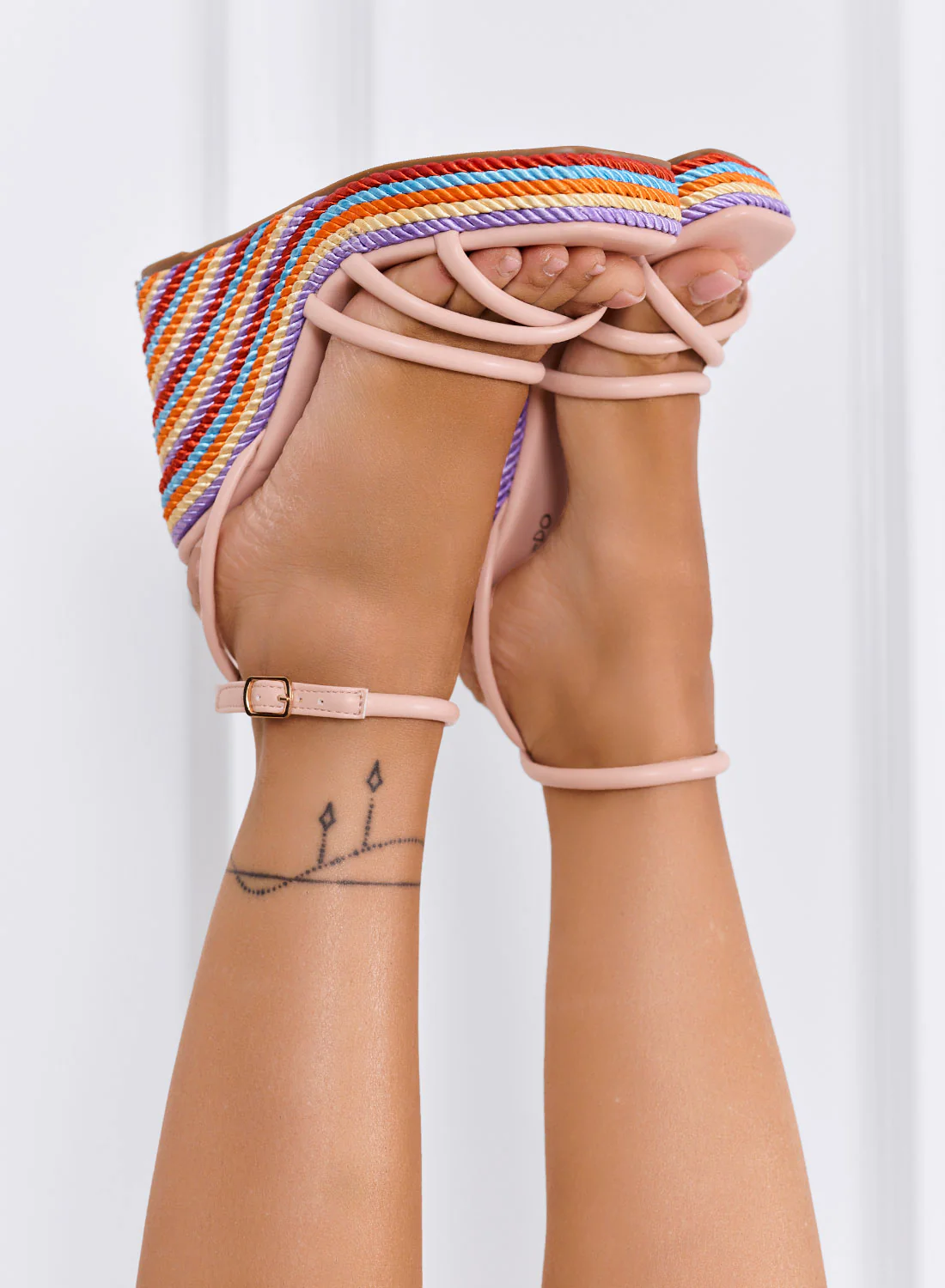 ADRIANA - Sandali nude fasciati con zeppa multicolor - Image 3
