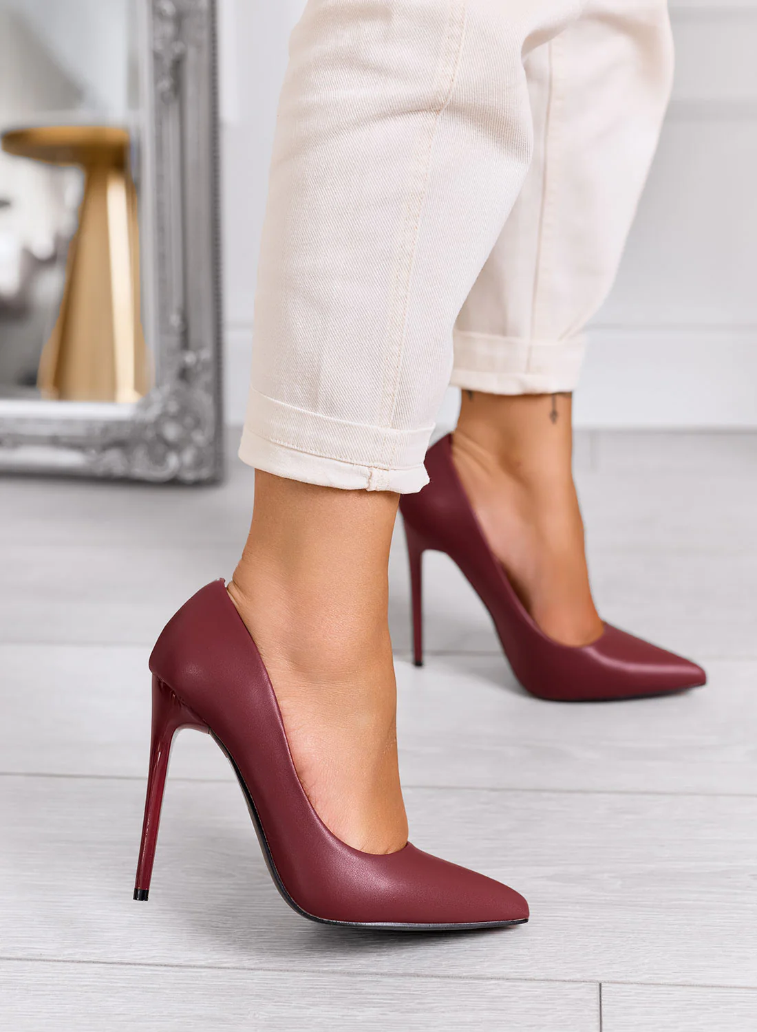 ANTAS - Decolletè bordeaux con tacco alto