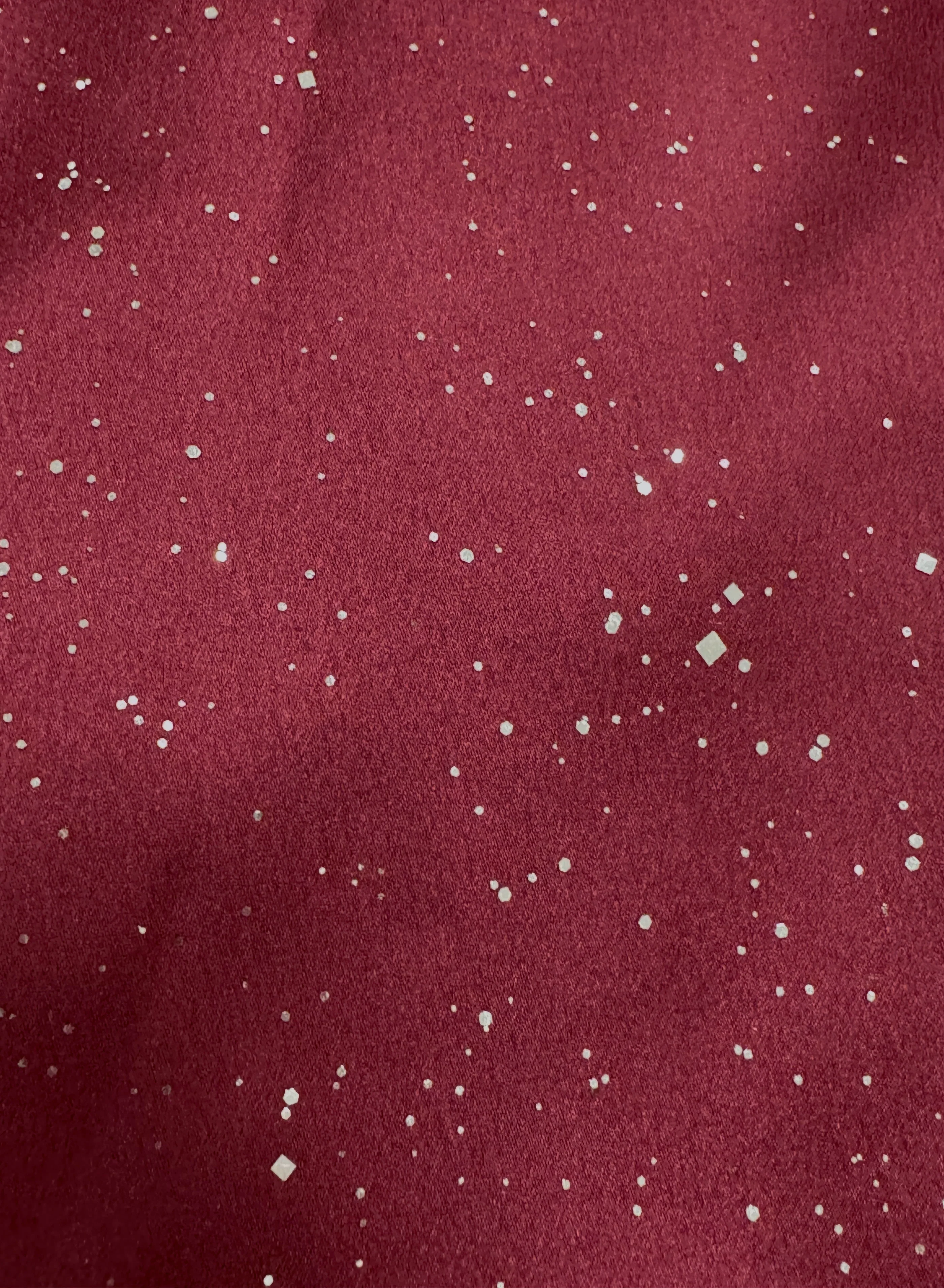 Camicia bordeaux con rouches in raso e glitter - Image 3