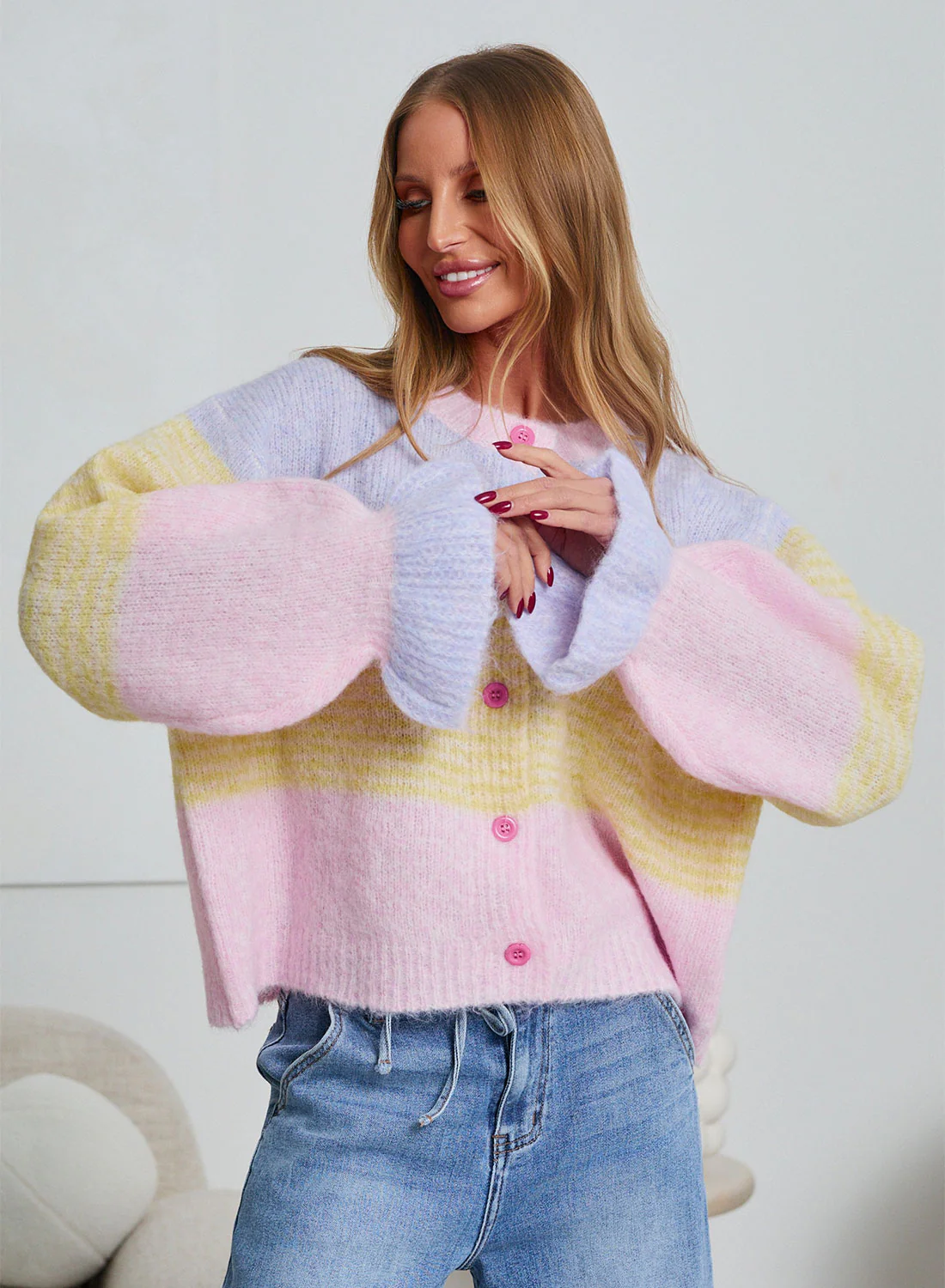 Cardigan oversize morbido colori pastello - Image 3