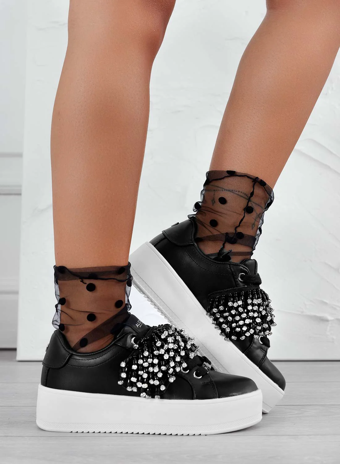 CARRY - Sneakers nere Alexoo con fascia in strass - Image 11