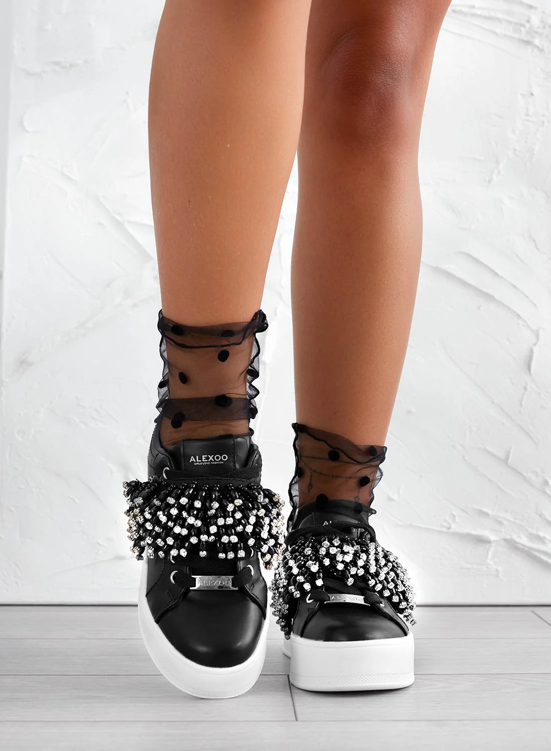 CARRY - Sneakers nere Alexoo con fascia in strass - Image 7