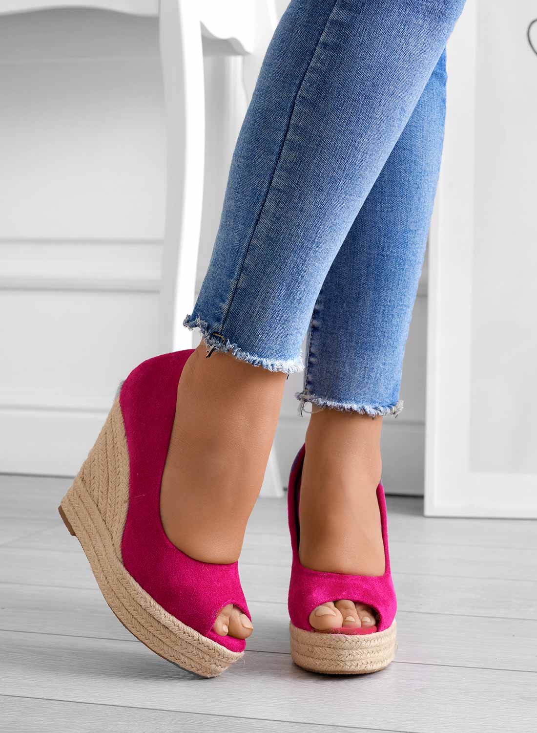 CLEO - Espadrillas Alexoo fuxia scamosciate con zeppa - Image 2
