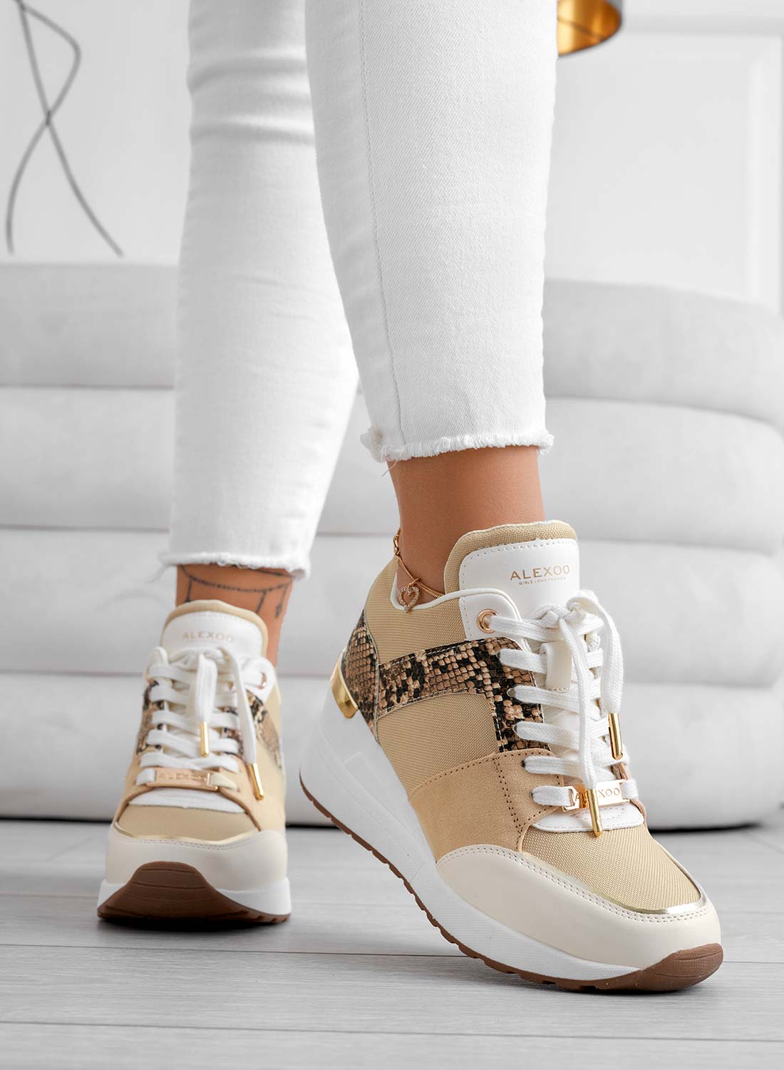 ILIZIA - Sneakers beige Alexoo con zeppa - Image 5