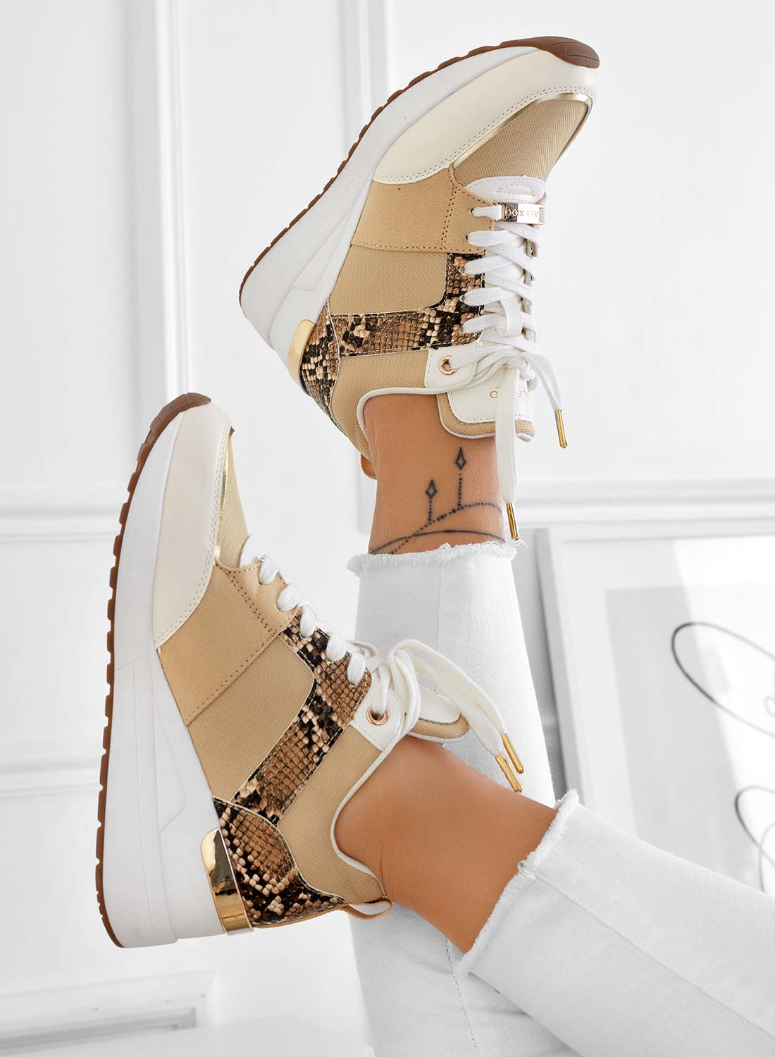 ILIZIA - Sneakers beige Alexoo con zeppa - Image 6