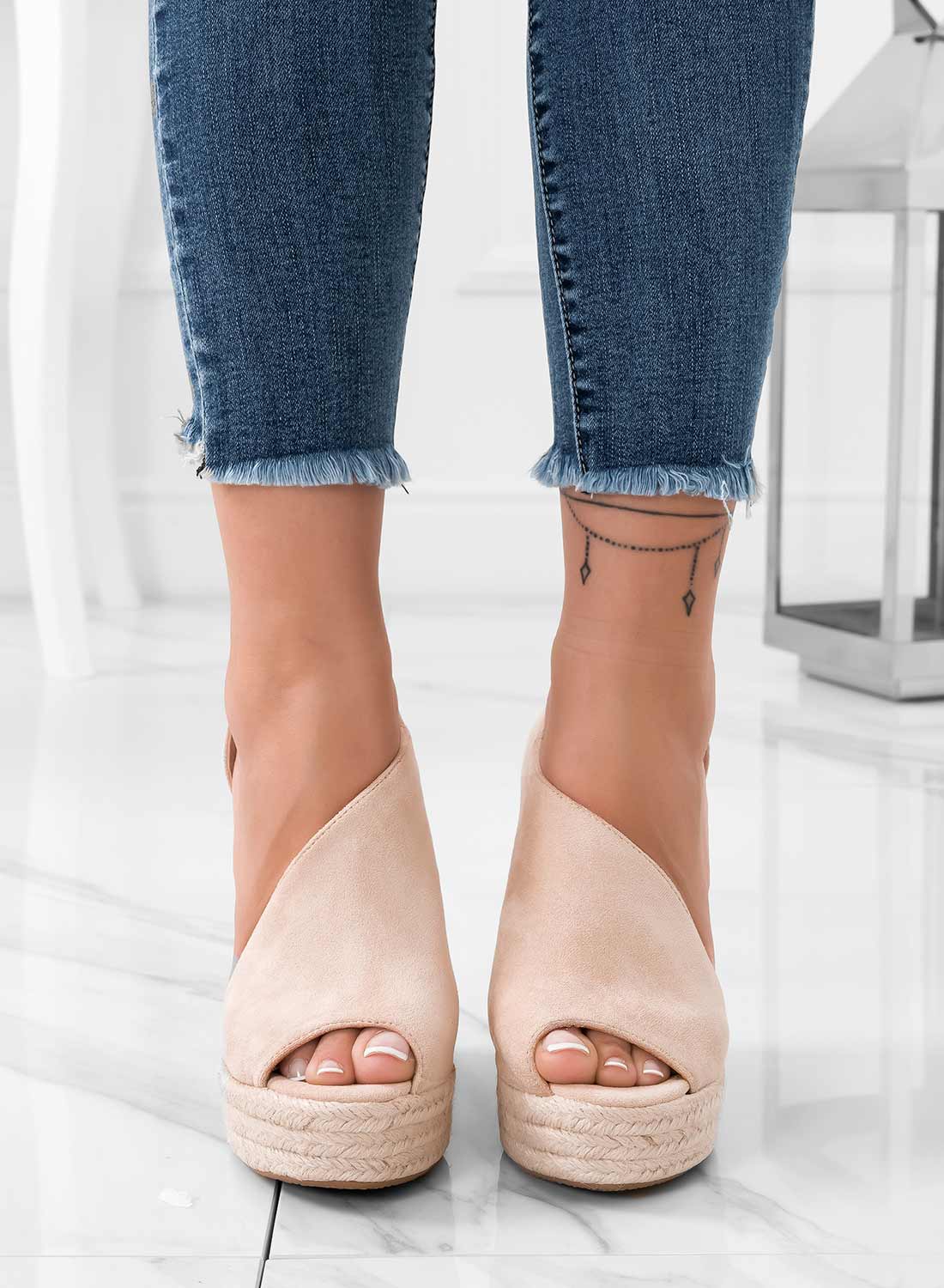 JOLIE - Espadrilles beige con zeppa in corda - Image 2