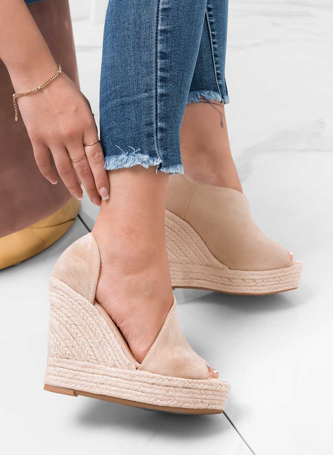 JOLIE - Espadrilles beige con zeppa in corda - Image 3