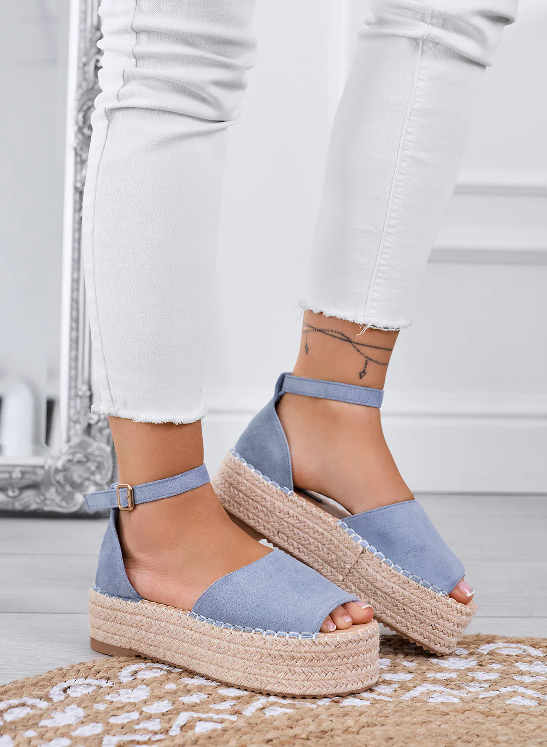 LICIA - Espadrillas azzurre platform con cinturino alla caviglia - Image 3