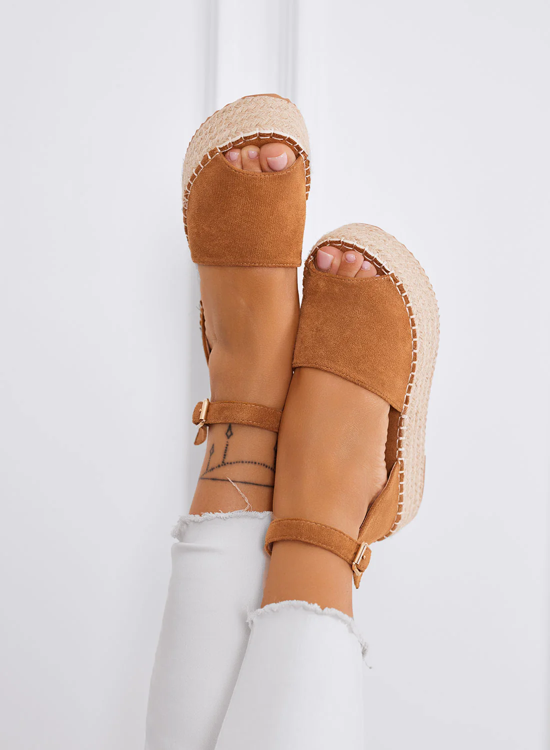 LICIA - Espadrillas camel platform con cinturino alla caviglia - Image 4
