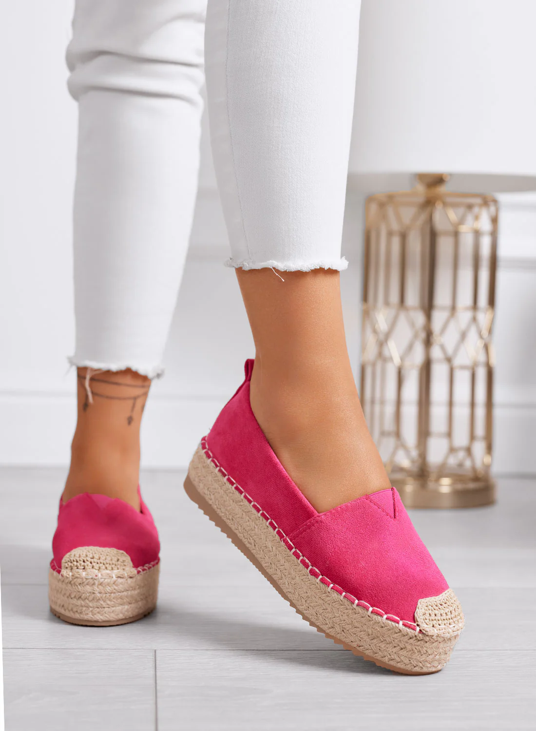 MAGDA - Espadrillas platform fuxia con punta crochet e suola in corda - Image 2