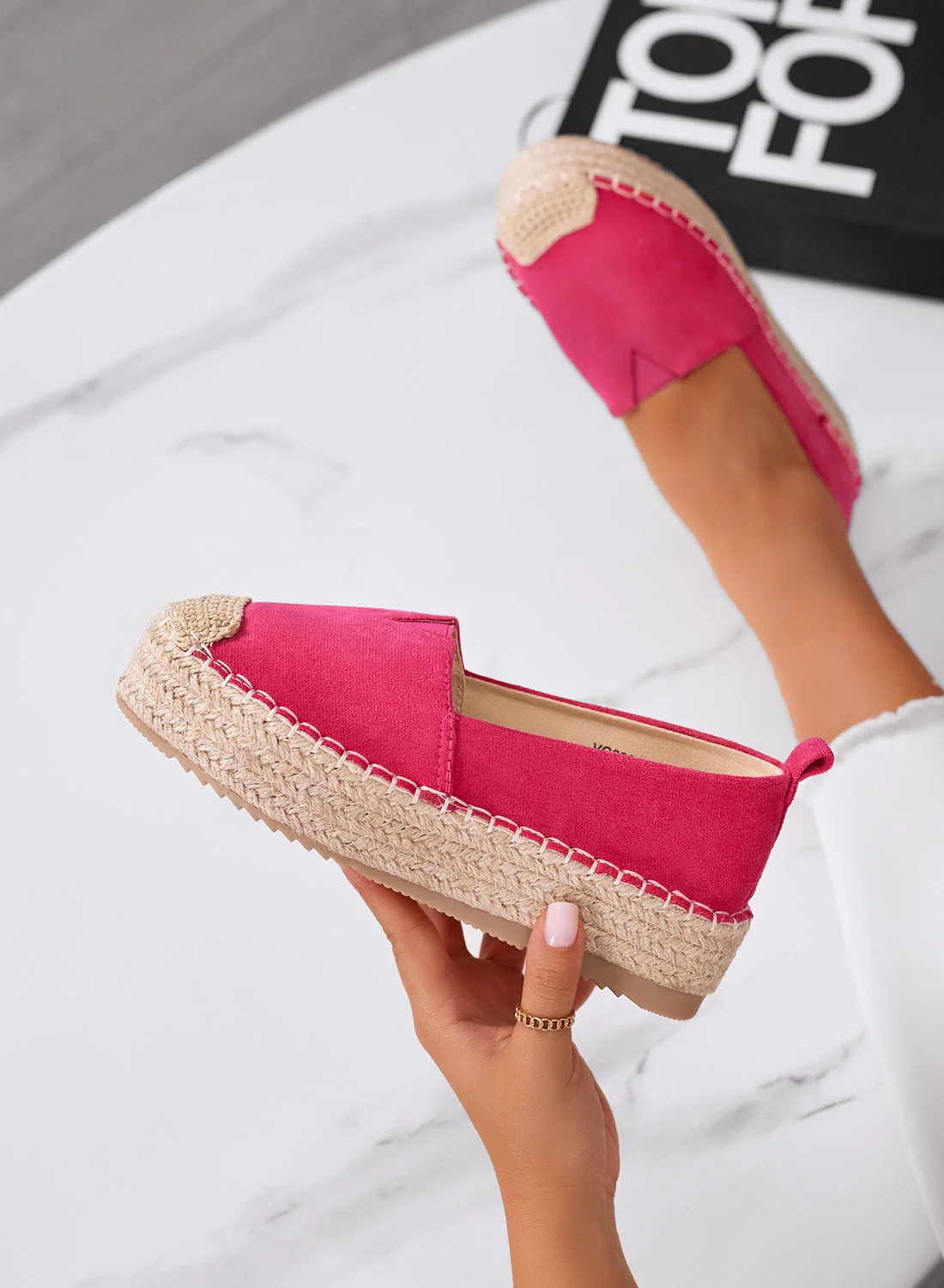MAGDA - Espadrillas platform fuxia con punta crochet e suola in corda - Image 3