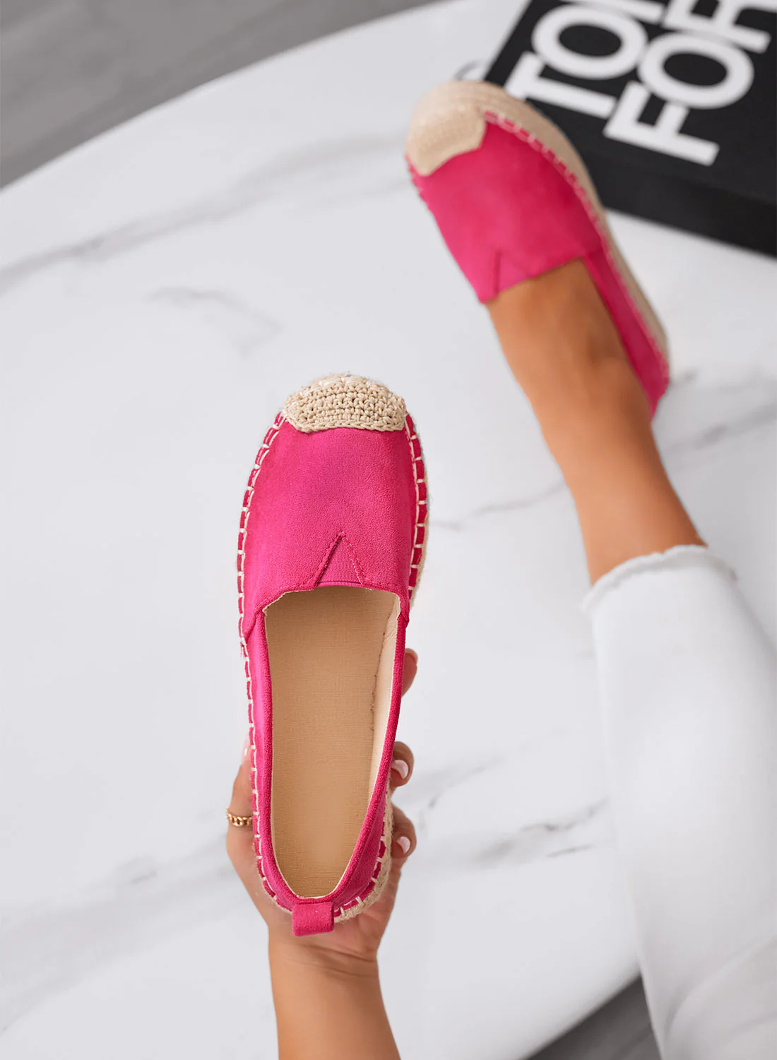 MAGDA - Espadrillas platform fuxia con punta crochet e suola in corda - Image 4