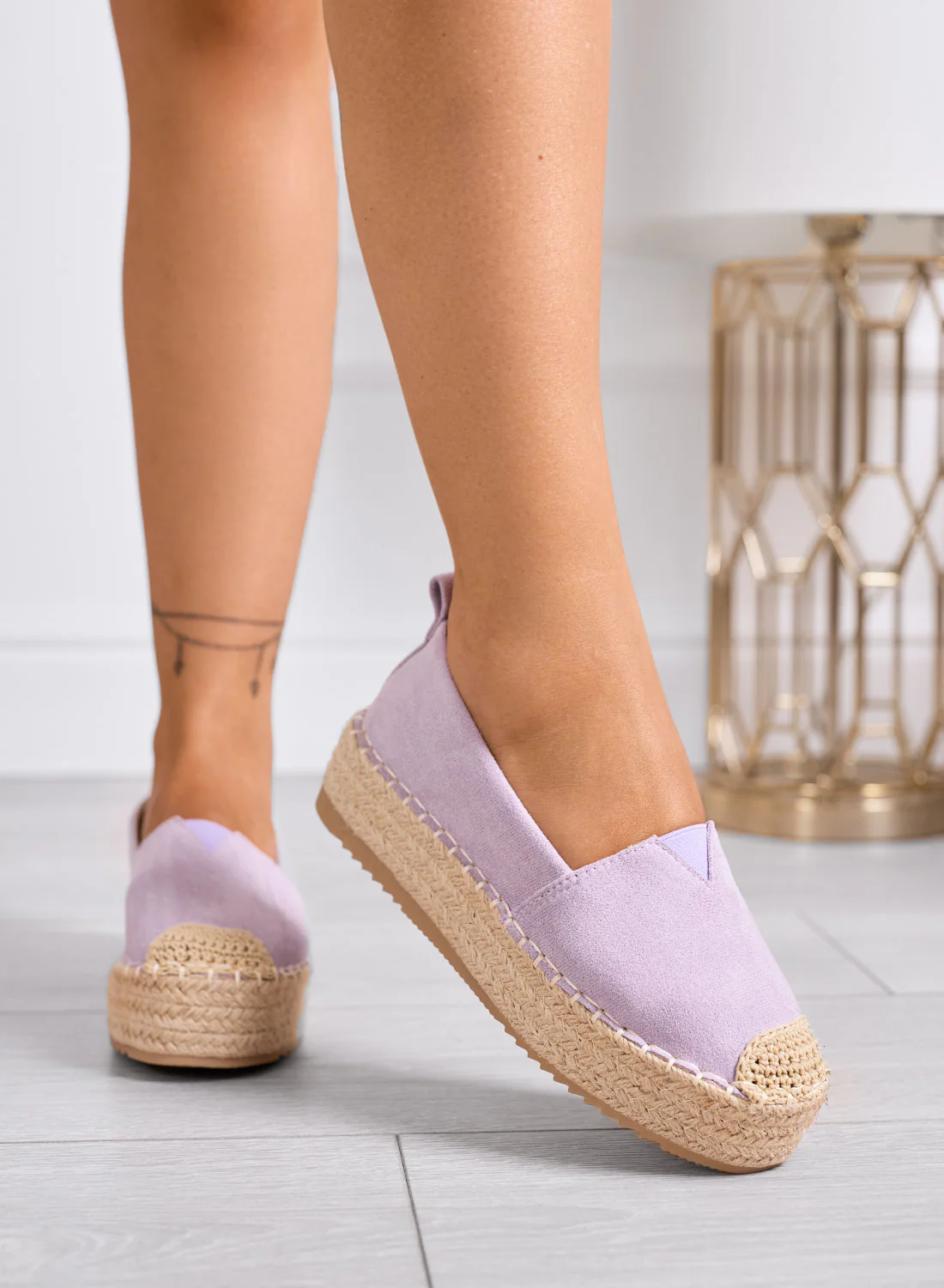MAGDA - Espadrillas platform lilla con punta crochet e suola in corda - Image 3