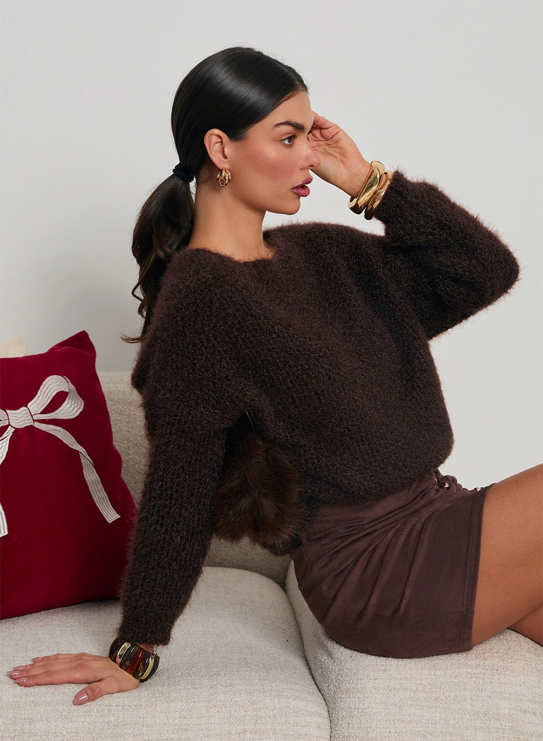 Maglione marrone morbido e caldo - Image 5