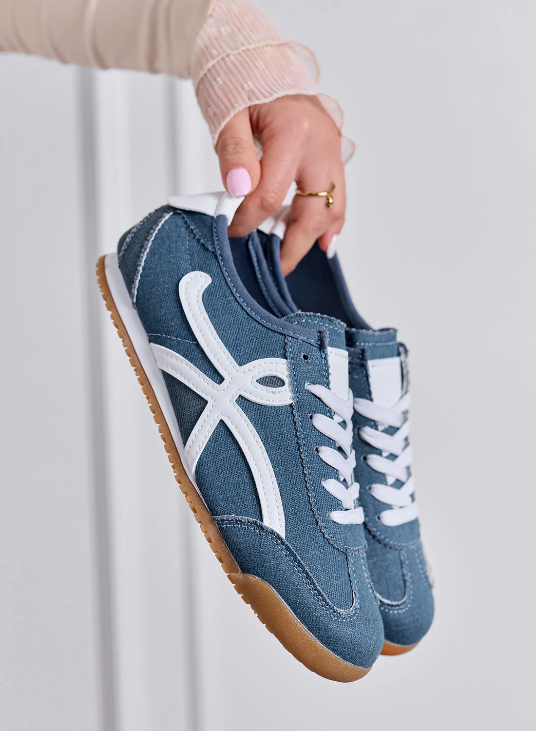 RAMONA - Sneakers Blu jeans con Dettagli Bianchi - Image 4