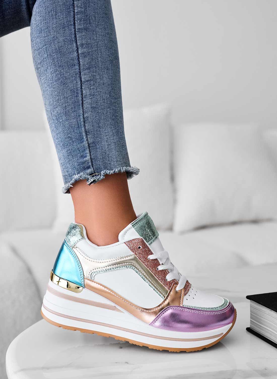 SALEM - Sneakers multicolor con inserti glitter - Image 3