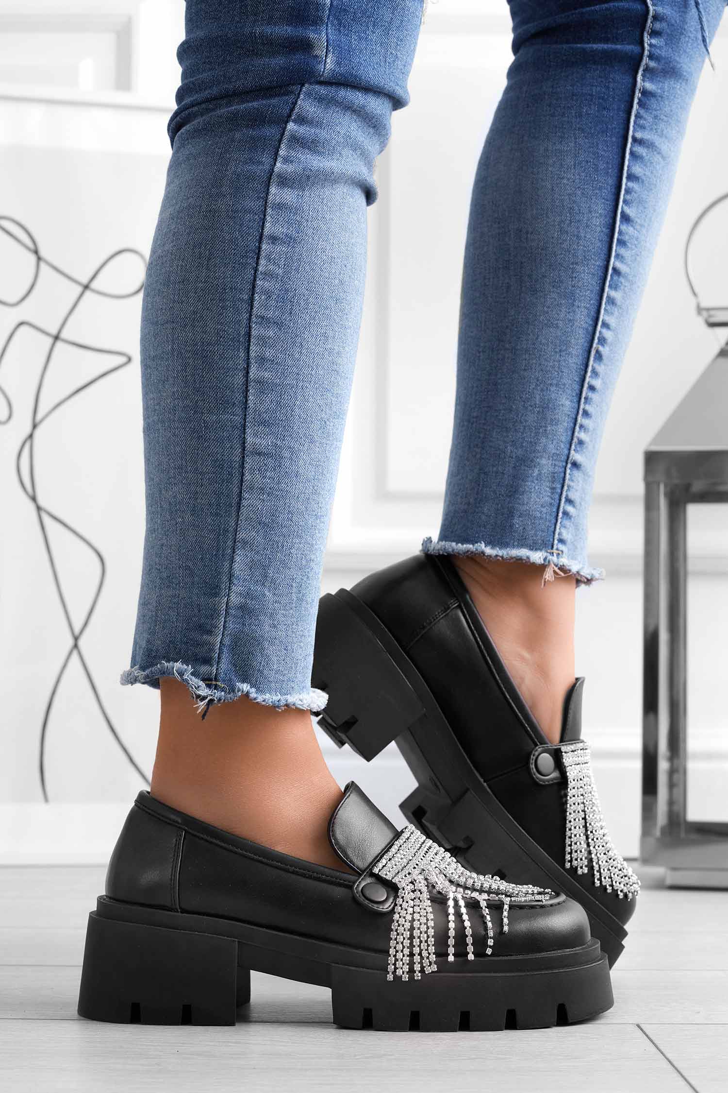 Mocassini platform neri Alexoo con accessori intercambiabili - Image 10