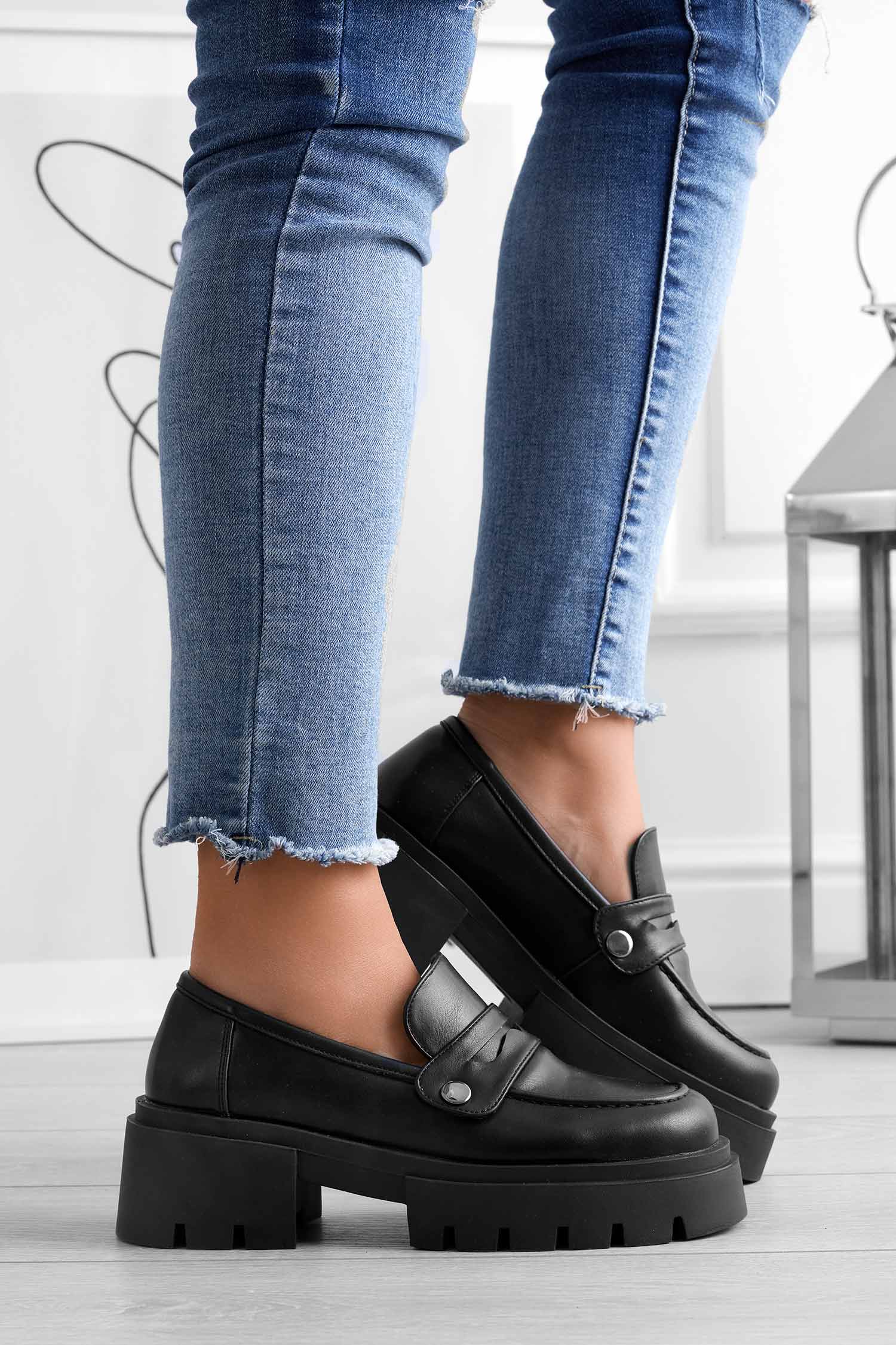 Mocassini platform neri Alexoo con accessori intercambiabili - Image 6